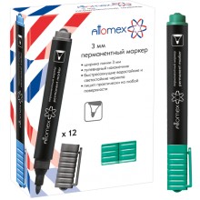 МАРКЕР ПЕРМАНЕНТНЫЙ "ATTOMEX" ЗЕЛЕН. КОНУС 3,0ММ