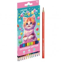 КАРАНДАШИ ЦВЕТНЫЕ DEVENTE "CANDY CAT" 12ЦВ. ШЕСТИГРАН.