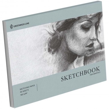 СКЕТЧБУК А5 40Л. "GRAPHICS. GRACEFUL GIRL" (GREENWICH LINE) 160Г/М2,ТВ.ПОДЛ.