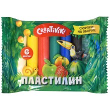 ПЛАСТИЛИН "CREATIVIKI" (ФАРМ) 6 ЦВ. 60Г