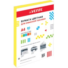 БУМАГА ОФИСНАЯ ЦВЕТНАЯ А4 "DEVENTE" 100Л. 80Г. ИНТЕНСИВ ЖЕЛТ.