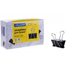 ЗАЖИМ ДЛЯ БУМАГ ЧЁРНЫЙ 51 ММ (12ШТ)