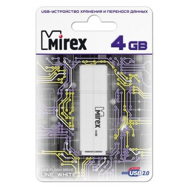 ФЛЭШ-НАКОПИТЕЛЬ USB2.0 4 ГБ "MIREX" "LINE WHITE"