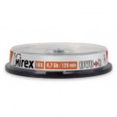 ДИСК DVD+R "MIREX" 16Х CAKEBOX 10ШТ.