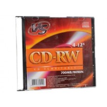ДИСК CD-RW "VS" 4Х-12X SLIM